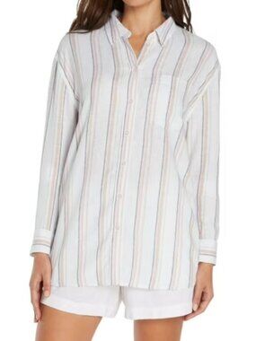 Gap Women's Long Sleeve with button cuffs Soft Linen Button Down Shirt Size M